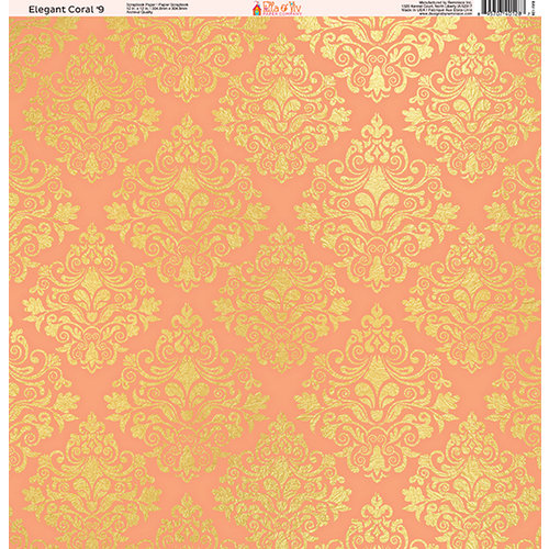 Ella and Viv Paper Company - Elegant Coral Collection - 12 x 12 Paper - Nine