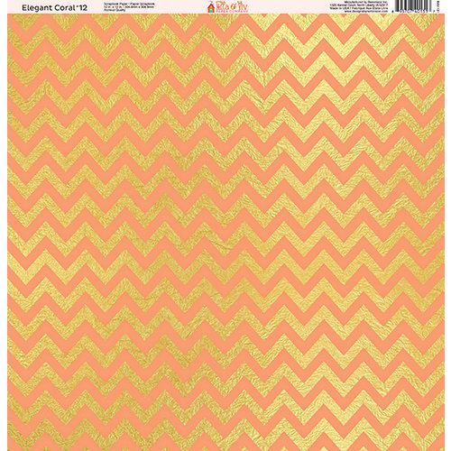 Ella and Viv Paper Company - Elegant Coral Collection - 12 x 12 Paper - Twelve