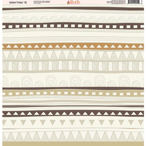 Ella and Viv Paper Company - Safari Tribal Collection - 12 x 12 Paper - Twelve
