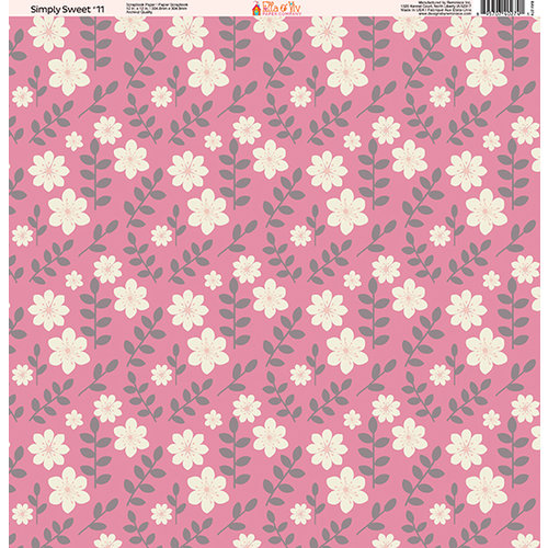 Ella and Viv Paper Company - Simply Sweet Collection - 12 x 12 Paper - Eleven