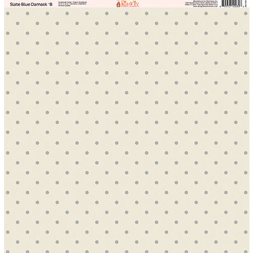 Ella and Viv Paper Company - Slate Blue Damask Collection - 12 x 12 Paper - Eight