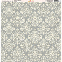 Ella and Viv Paper Company - Slate Blue Damask Collection - 12 x 12 Paper - Twelve