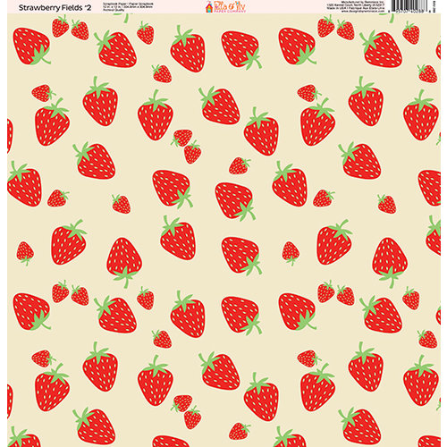 Ella and Viv Paper Company - Strawberry Fields Collection - 12 x 12 Paper - Two