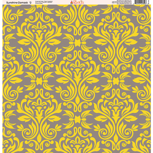 Ella and Viv Paper Company - Sunshine Damask Collection - 12 x 12 Paper - Two