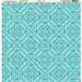 Ella and Viv Paper Company - Turquoise Damask Collection - 12 x 12 Paper - One