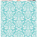 Ella and Viv Paper Company - Turquoise Damask Collection - 12 x 12 Paper - Eight