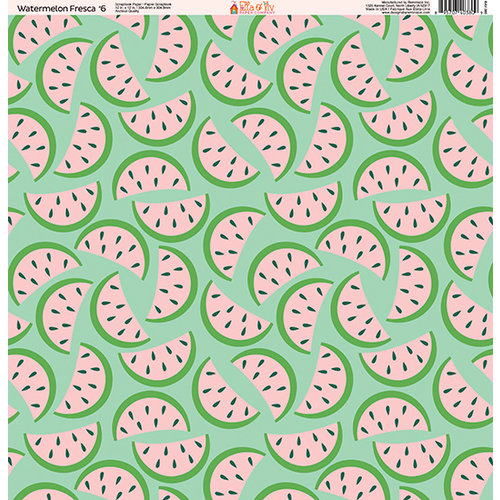 Ella and Viv Paper Company - Watermelon Fresca Collection - 12 x 12 Paper - Six