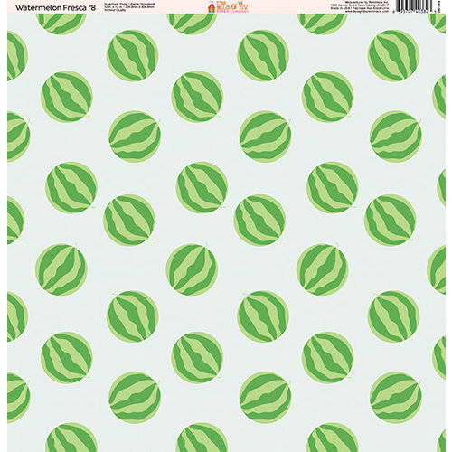 Ella and Viv Paper Company - Watermelon Fresca Collection - 12 x 12 Paper - Eight