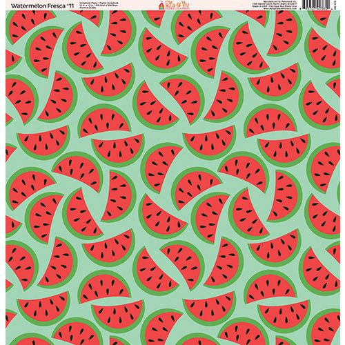 Ella and Viv Paper Company - Watermelon Fresca Collection - 12 x 12 Paper - Eleven