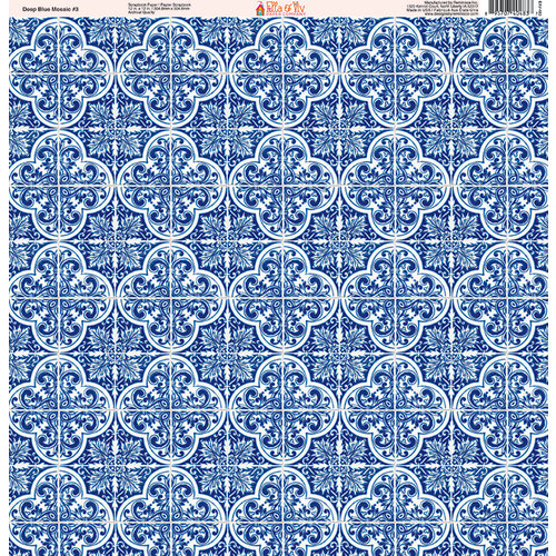 Ella and Viv Paper Company - Deep Blue Mosaic Collection - 12 x 12 Paper - Three