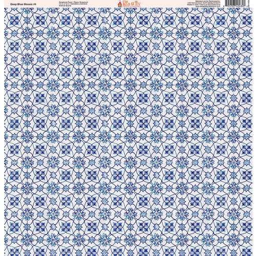 Ella and Viv Paper Company - Deep Blue Mosaic Collection - 12 x 12 Paper - Four