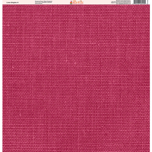 Ella and Viv Paper Company - Linen Brights Collection - 12 x 12 Paper - One