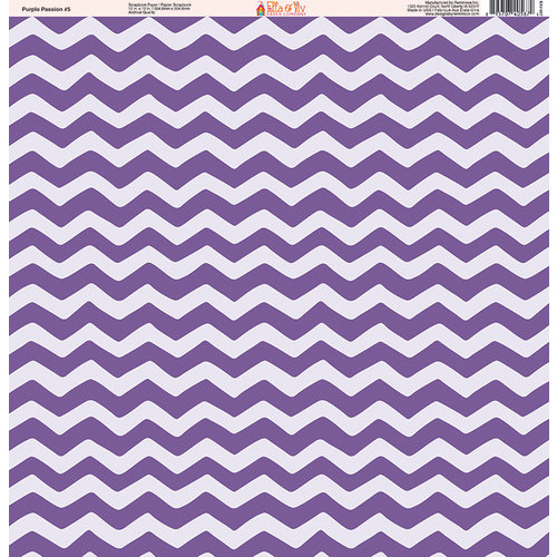 Ella and Viv Paper Company - Purple Passion Collection - 12 x 12 Paper - Five
