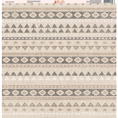 Ella and Viv Paper Company - Aztec Linen Collection - 12 x 12 Paper - Two