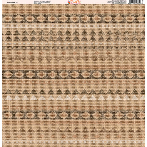 Ella and Viv Paper Company - Aztec Linen Collection - 12 x 12 Paper - Nine