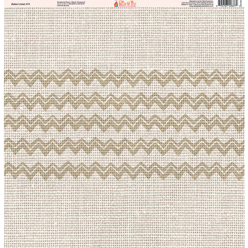 Ella and Viv Paper Company - Aztec Linen Collection - 12 x 12 Paper - Eleven
