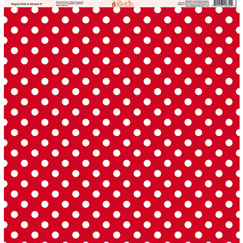 Ella and Viv Paper Company - Magical Dots and Damask Collection - 12 x 12 Paper - One