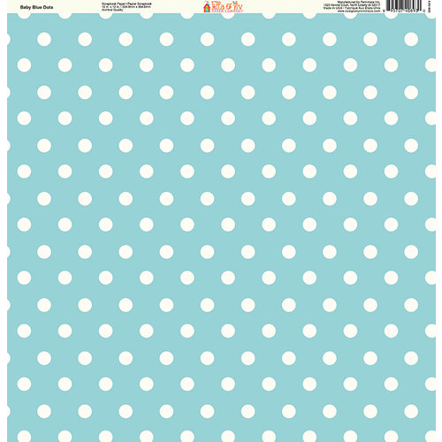 Ella and Viv Paper Company - Pretty Paisley Collection - 12 x 12 Paper - Baby Blue Dots