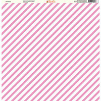 Ella and Viv Paper Company - Pretty Paisley Collection - 12 x 12 Paper - Pink Stripe