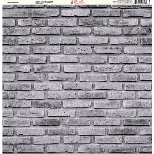 Ella and Viv Paper Company - Brick Backgrounds Collection - 12 x 12 Paper - Gray Brick Wall