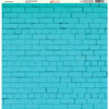 Ella and Viv Paper Company - Brick Backgrounds Collection - 12 x 12 Paper - Blue Brick Wall