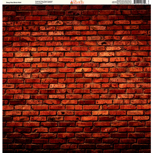 Ella and Viv Paper Company - Brick Backgrounds Collection - 12 x 12 Paper - Deep Red Brick Wall