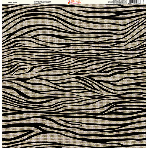 Ella and Viv Paper Company - Safari Collection - 12 x 12 Paper - Zebra