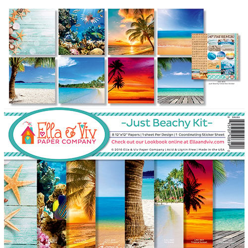 Ella and Viv Paper Company - Just Beachy Collection - 12 x 12 Kit