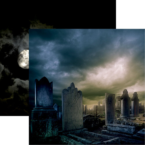 Reminisce - Eerie Night Collection - Halloween - 12 x 12 Double Sided Paper - Cemetery Secrets