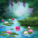 Reminisce - Enchanted Forest Collection - 12 x 12 Double Sided Paper - Pond of Lilies