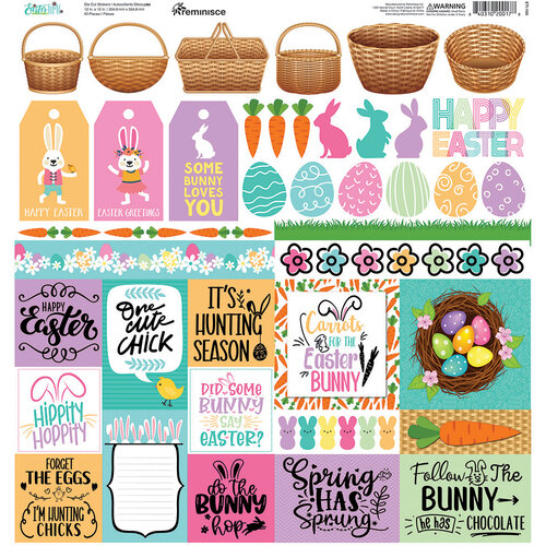 Reminisce - Easter Time Collection - 12 x 12 Cardstock Stickers - Elements