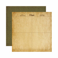 Reminisce - Expedition Destination Collection - 12 x 12 Double Sided Paper - Visas