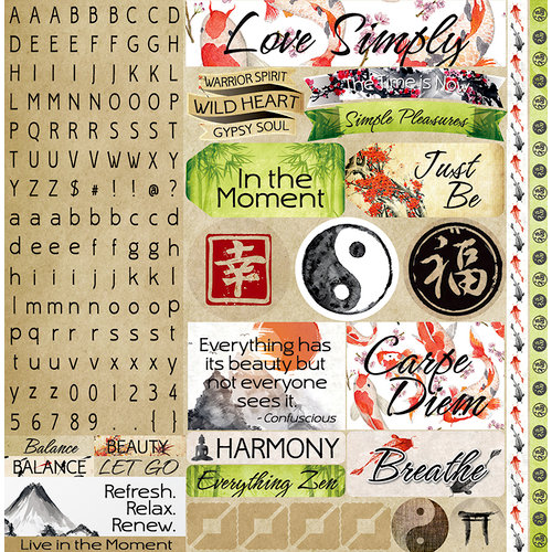 Reminisce - Everything Zen Collection - 12 x 12 Cardstock Stickers - Variety