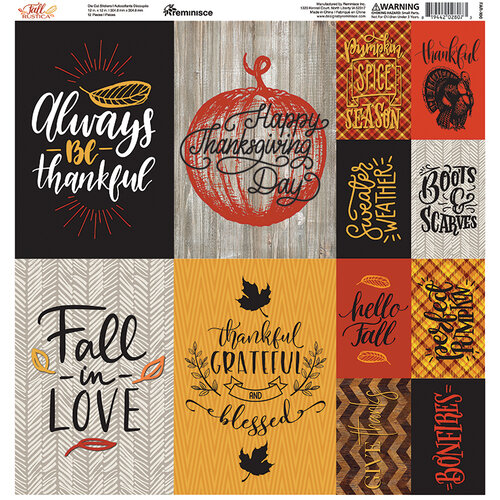 Ella and Viv Paper Company - Fall Rustica Collection - 12 x 12 Cardstock Stickers - Poster