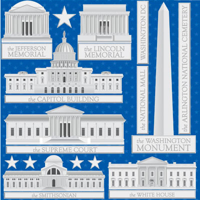 Reminisce - DC Collection - 12 x 12 Cardstock Stickers - Buildings