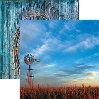 Reminisce - Farm Life Collection - 12 x 12 Double Sided Paper - Windmill