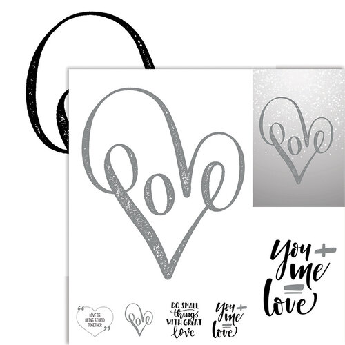 Ella and Viv Paper Company - Frameable Quotes Collection - 12 x 12 Double Sided Paper - Love 2 with Foil Accents