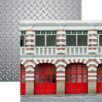 Reminisce - Firefighter Collection - 12 x 12 Double Sided Paper - Fire Station