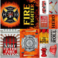 Reminisce - Firefighter Collection - 12 x 12 Cardstock Stickers - Poster