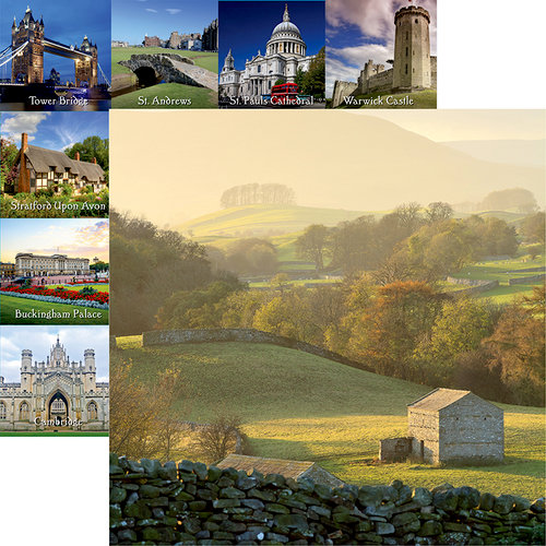 Reminisce - Great Britain Collection - 12 x 12 Double Sided Paper - English Countryside
