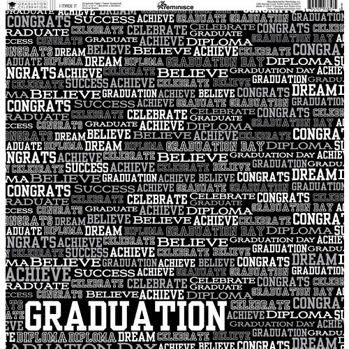 Reminisce - Graduation Celebration Collection - 12 x 12 Double Sided Paper - I Made It