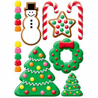 Reminisce - Gingerbread Lane Collection - Christmas - 3 Dimensional Die Cut Stickers - Candy