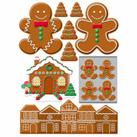 Reminisce - Gingerbread Lane Collection - Christmas - 3 Dimensional Die Cut Stickers - Gingerbread