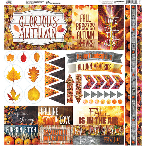 Ella and Viv Paper Company - Glorious Autumn Collection - 12 x 12 Cardstock Stickers - Elements