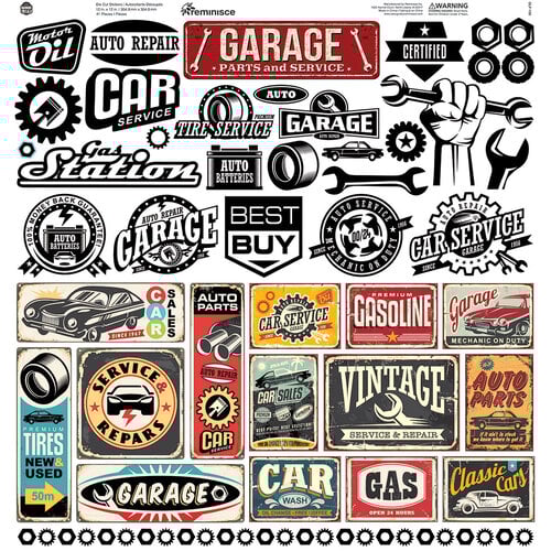 Reminisce - Garage Life Collection - 12 x 12 Cardstock Stickers