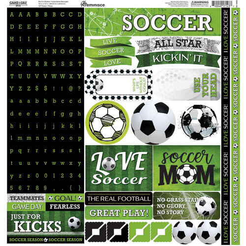 Reminisce - Game Day Soccer Collection - 12 x 12 Cardstock Stickers - Alpha