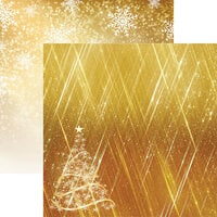 Reminisce - Gold Christmas Collection - 12 x12 Double Sided Paper - Oh Christmas Tree