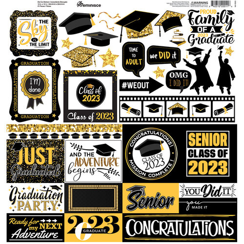 Reminisce - Grad Squad Collection - 12 x 12 Cardstock Stickers - Elements