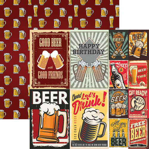 Reminisce - Happy Hour Collection - 12 x 12 Double Sided Paper - More Beer