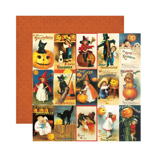 Reminisce - Hallowe'en Collection - 12 x 12 Double Sided Paper - Hallowe'en Greetings